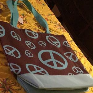 NWT  Blue and Brown Beach/Book/Anything Tote